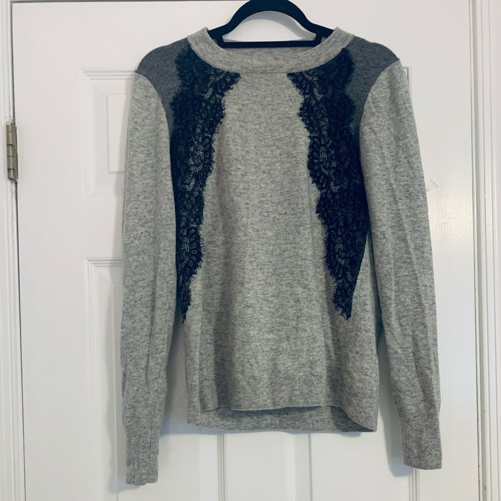 JCrew lace grey sweater